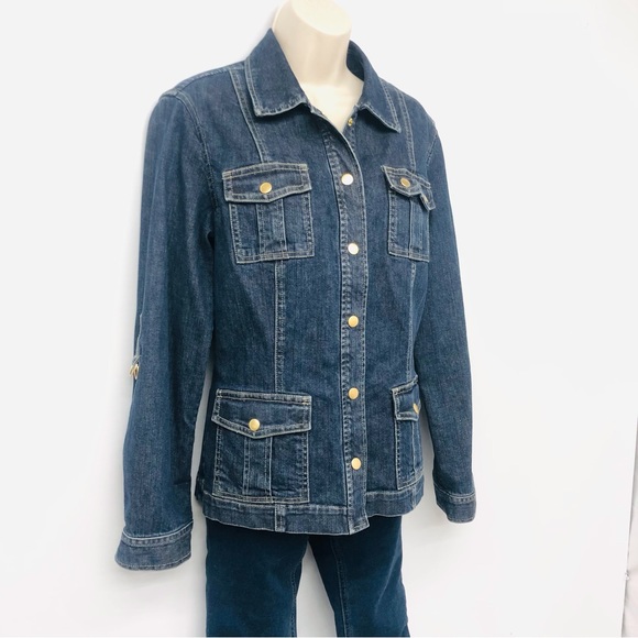 HP! Jones New York Denim Trucker Jacket - Picture 4 of 16